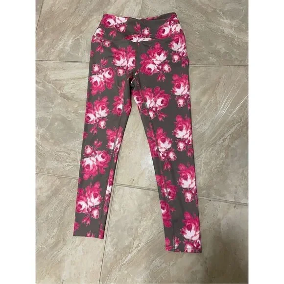 NWOT Free People Leggings Dusty Military Pink Floral Combo, S - Picture 2 of 7